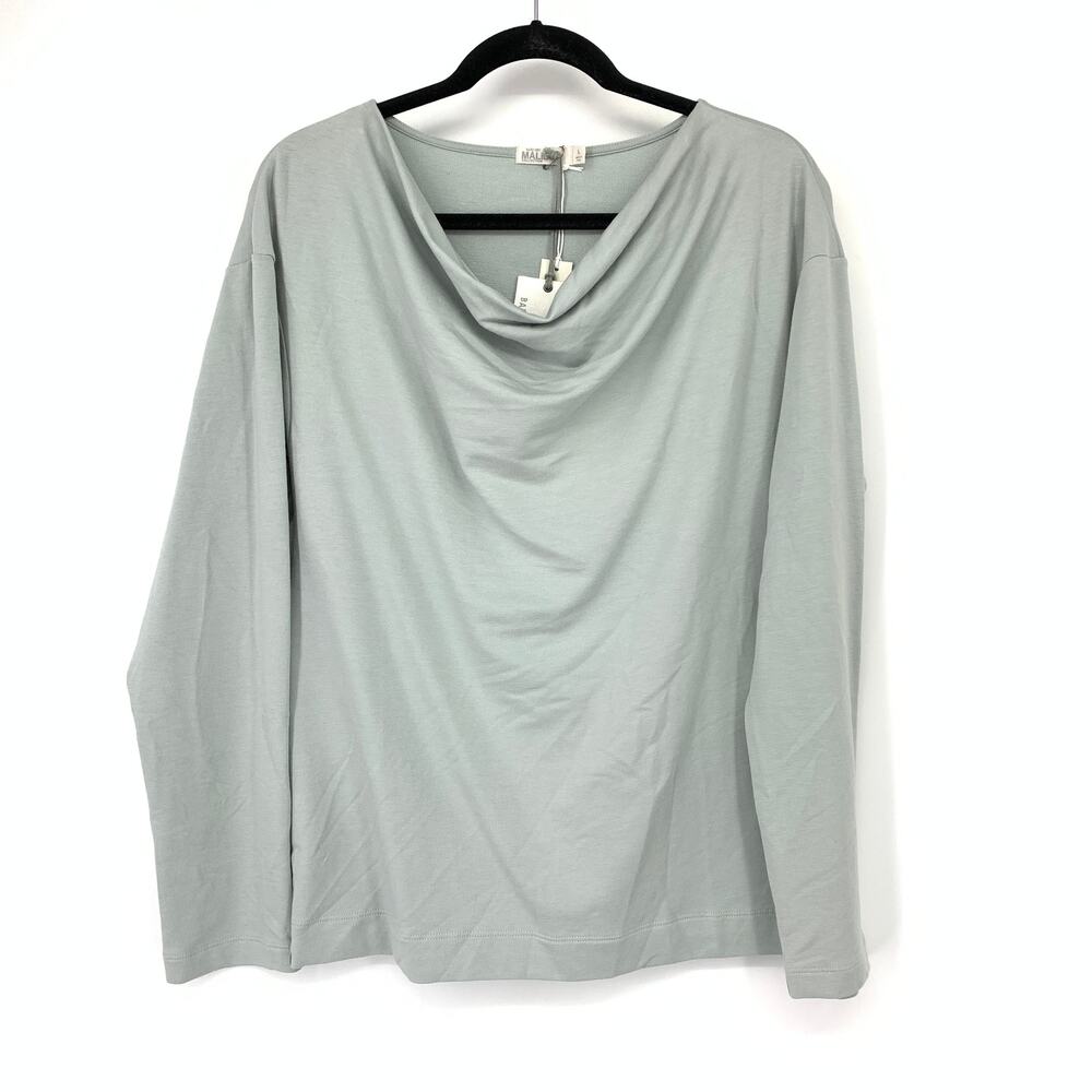 Barefoot Dreams Womens Luxe Lounge Cowl Neck Pullover Blue Water Size Large NEW